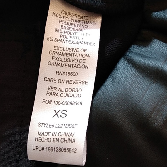 Wit & Wisdom Black Faux Leather Pants Elastic Waist / Pockets Extra Small - Picture 7 of 16